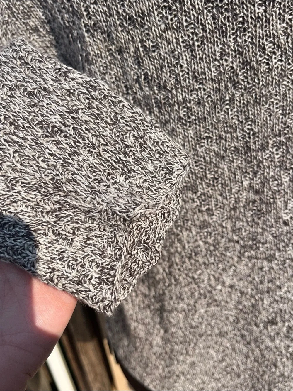 Eileen Fisher 100% Linen Gray Melange Boxy Cropped Sweater Sz Petite M Lagenlook